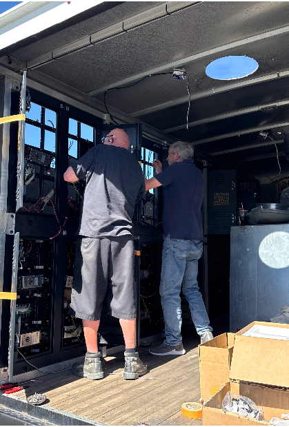 Customer installing P3.91 LED panels on mobile truck